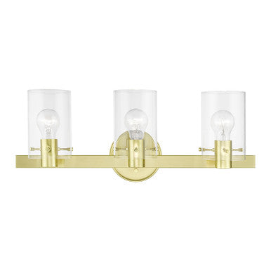 Livex Lighting Munich Collection  3 Light Satin Brass Vanity Sconce in Satin Brass 17233-12