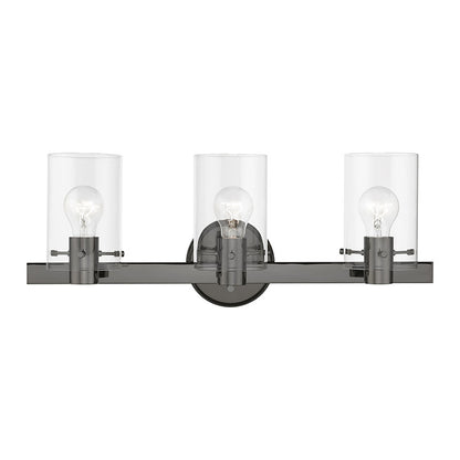 Livex Lighting Munich Collection  3 Light Black Chrome Vanity Sconce in Black Chrome 17233-46