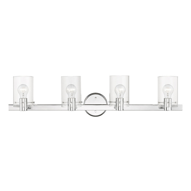 Livex Lighting Munich Collection  4 Light Polished Chrome Vanity Sconce in Polished Chrome 17234-05