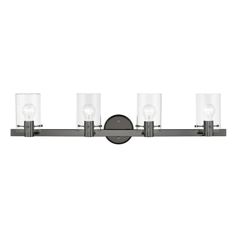 Livex Lighting Munich Collection  4 Light Black Chrome Vanity Sconce in Black Chrome 17234-46