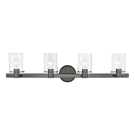 Livex Lighting Munich Collection  4 Light Black Chrome Vanity Sconce in Black Chrome 17234-46