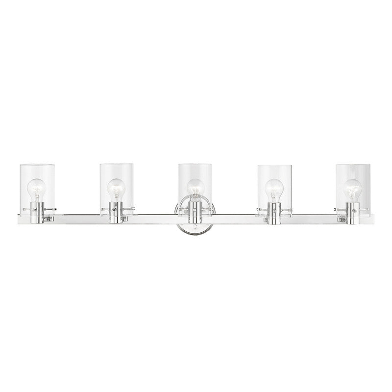 Livex Lighting Munich Collection  5 Light Polished Chrome Vanity Sconce in Polished Chrome 17235-05