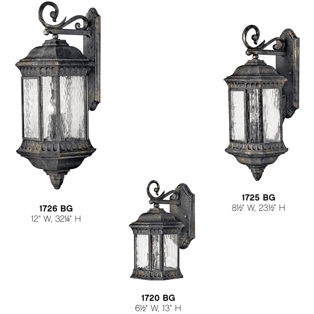 Hinkley Lighting Regal Large Wall Mount Lantern Black Granite 1726BG