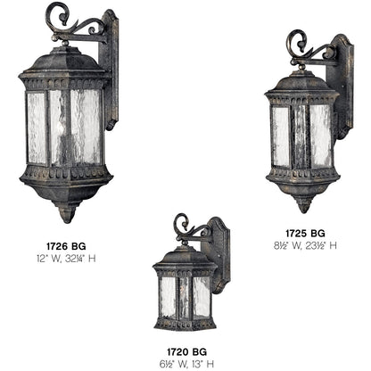 Hinkley Lighting Regal Large Wall Mount Lantern Black Granite 1726BG