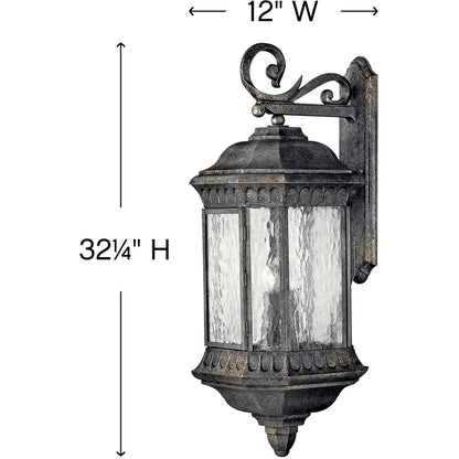 Hinkley Lighting Regal Large Wall Mount Lantern Black Granite 1726BG