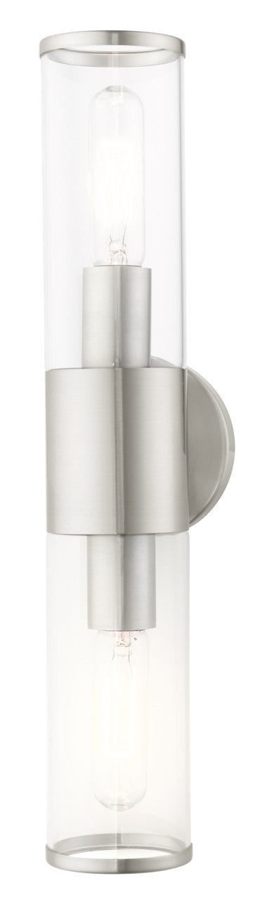 Livex Lighting Banca Collection  2 Light Brushed Nickel ADA Vanity Sconce in Brushed Nickel 17282-91