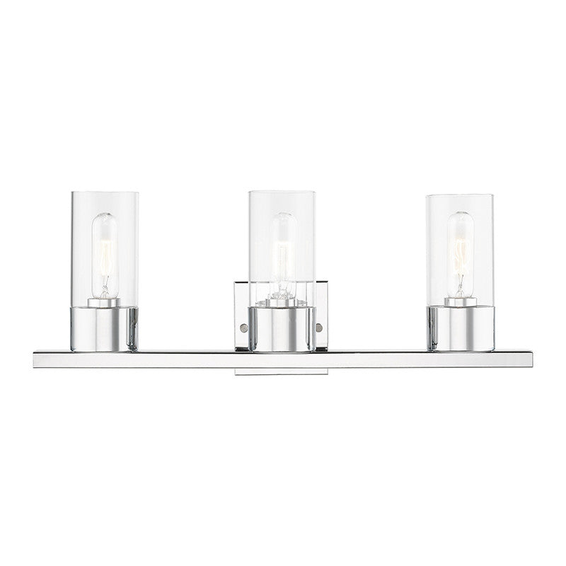 Livex Lighting Carson Collection  3 Light Polished Chrome Vanity Sconce in Polished Chrome 17313-05