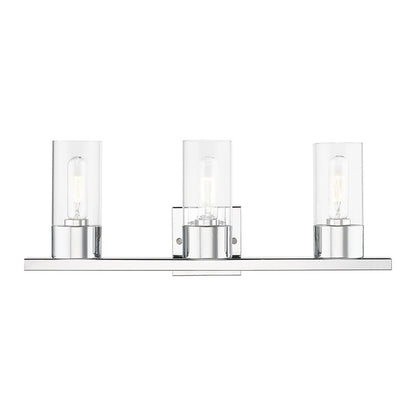 Livex Lighting Carson Collection  3 Light Polished Chrome Vanity Sconce in Polished Chrome 17313-05