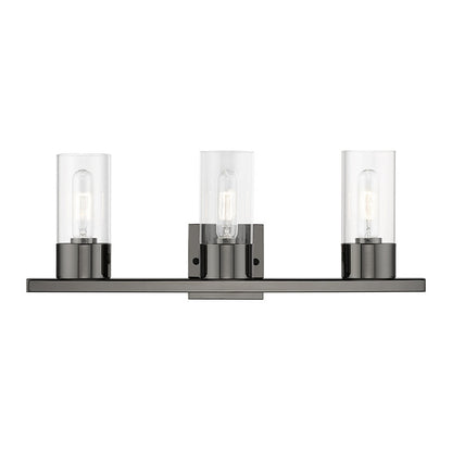 Livex Lighting Carson Collection  3 Light Black Chrome Vanity Sconce in Black Chrome 17313-46