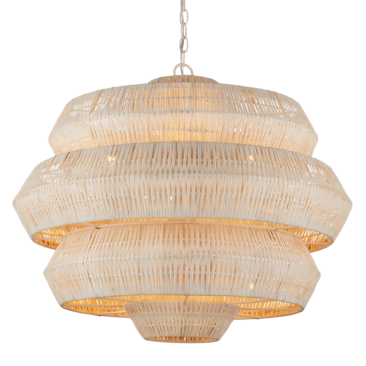 Currey & Co. Antibes Medium White Chandelier 9000-1134