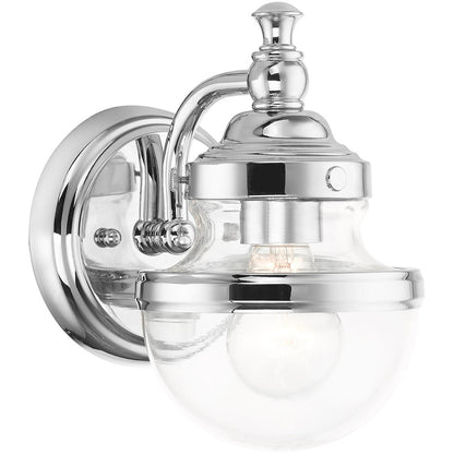 Livex Lighting Oldwick Collection 1 Lt Polished Chrome Wall Sconce in Polished Chrome 17411-05