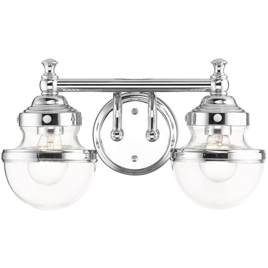 Livex Lighting Oldwick Collection 2 Lt Polished Chrome Bath Vanity  in Polished Chrome 17412-05