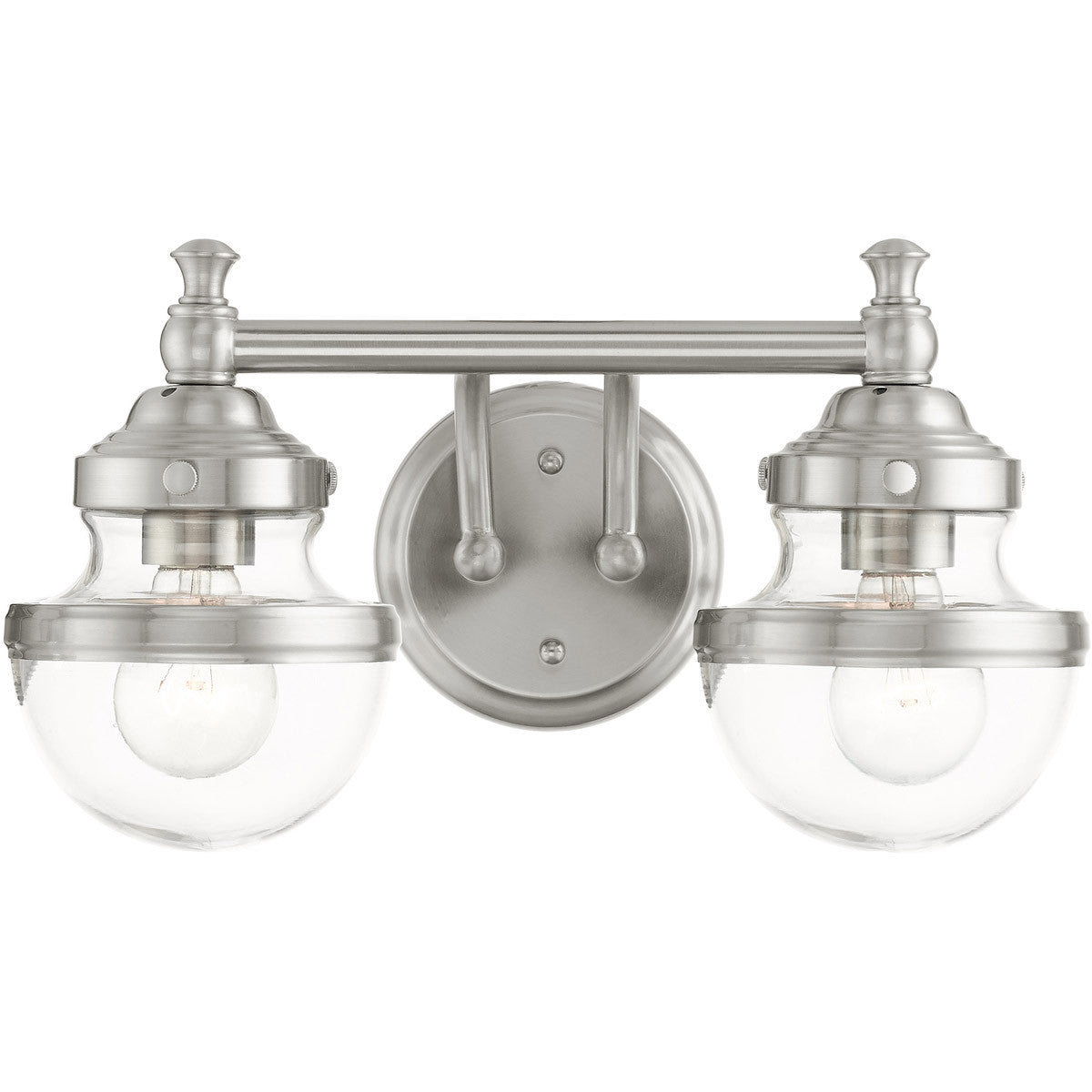 Livex Lighting Oldwick Collection 2 Lt Brushed Nickel Bath Vanity  in Brushed Nickel 17412-91