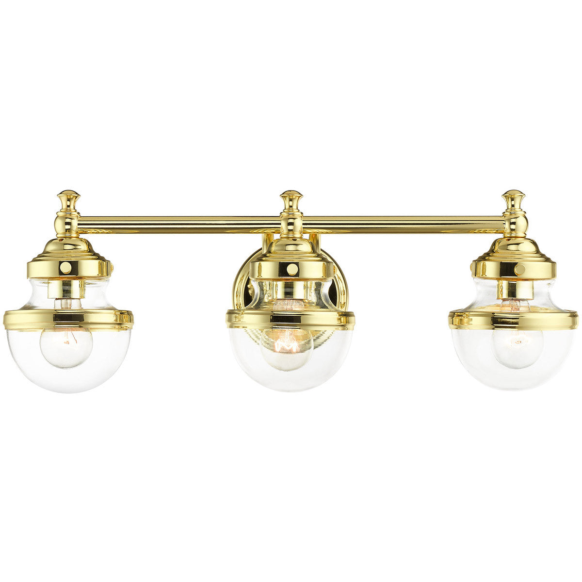 Livex Lighting Oldwick Collection 3 Lt Polished Brass Bath Vanity in Polished Brass 17413-02