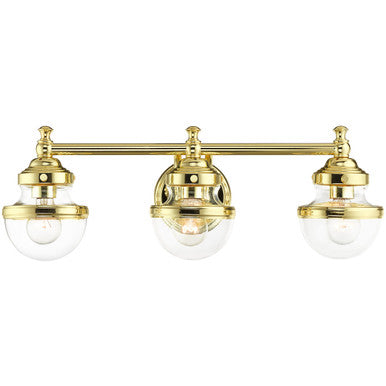 Livex Lighting Oldwick Collection 3 Lt Polished Brass Bath Vanity in Polished Brass 17413-02