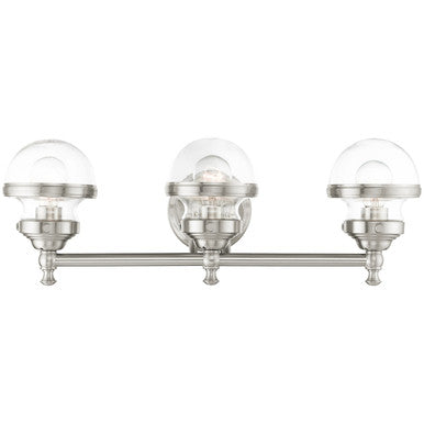 Livex Lighting Oldwick Collection 3 Lt Brushed Nickel Bath Vanity  in Brushed Nickel  17413-91