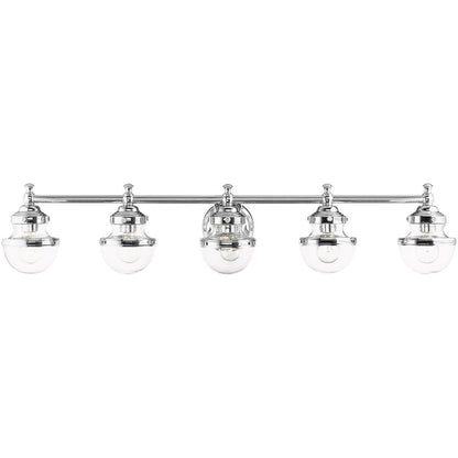 Livex Lighting Oldwick Collection 5 Lt Polished Chrome Bath Vanity in Polished Chrome 17415-05