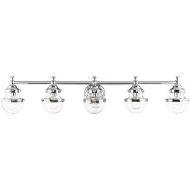 Livex Lighting Oldwick Collection 5 Lt Polished Chrome Bath Vanity in Polished Chrome 17415-05