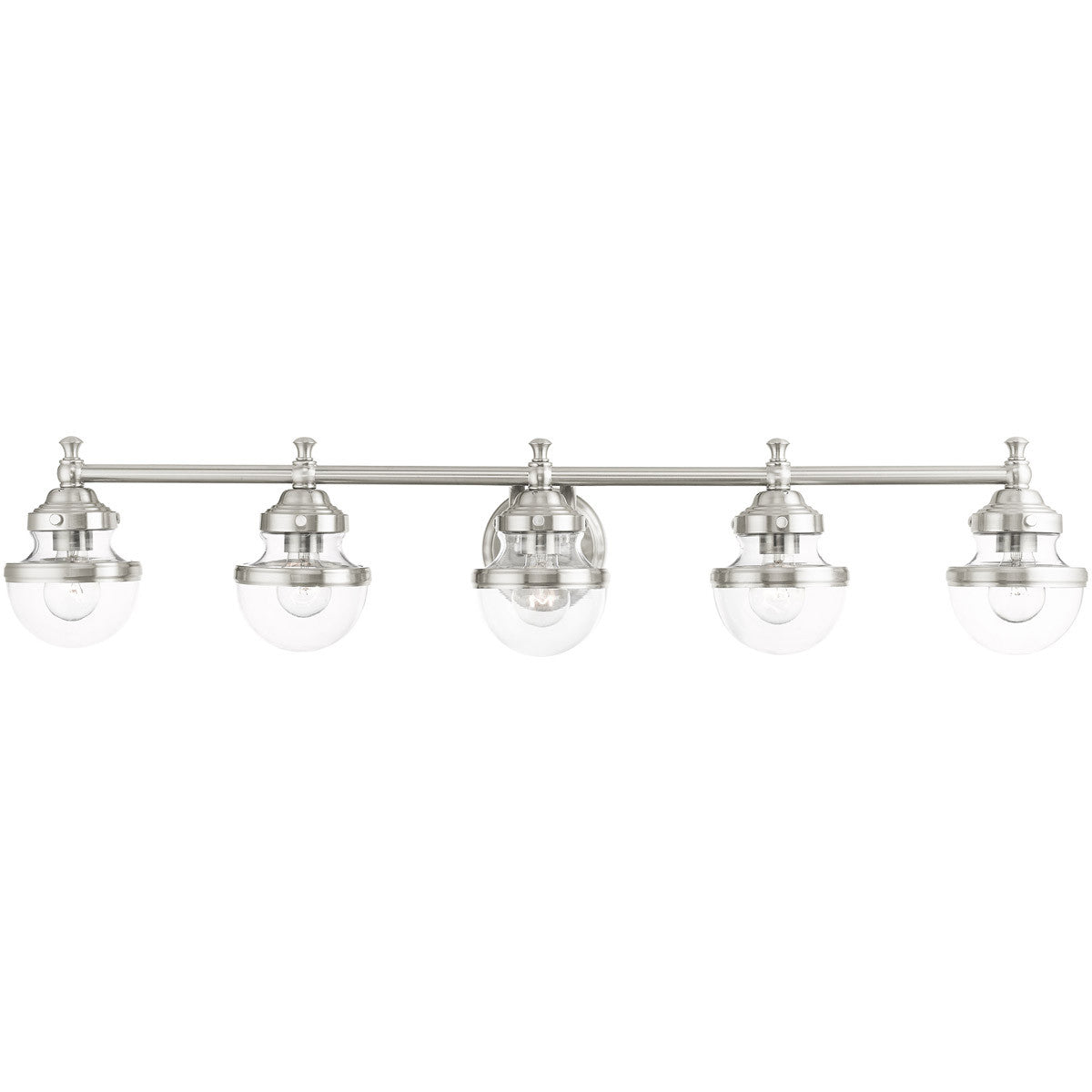 Livex Lighting Oldwick Collection 5 Lt Brushed Nickel Bath Vanity  in Brushed Nickel  17415-91