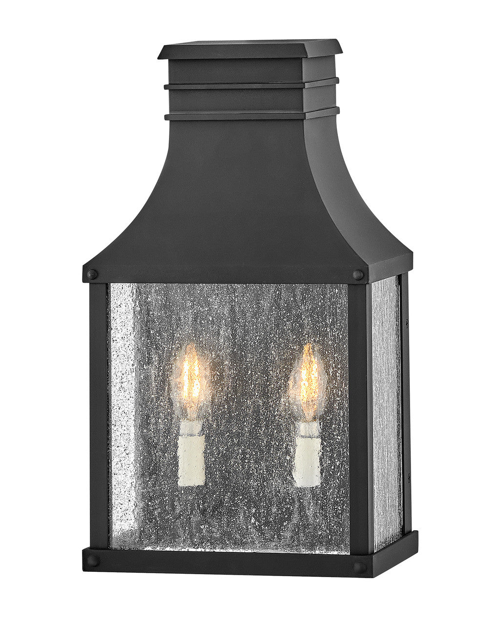 Hinkley Lighting Beacon Hill Medium Wall Mount Lantern in Museum Black 17466MB