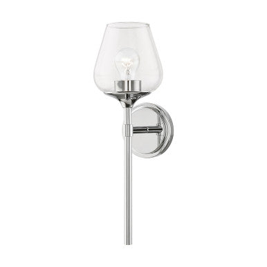 Livex Lighting Willow Collection  1 Light Polished Chrome Vanity Sconce in Polished Chrome 17471-05