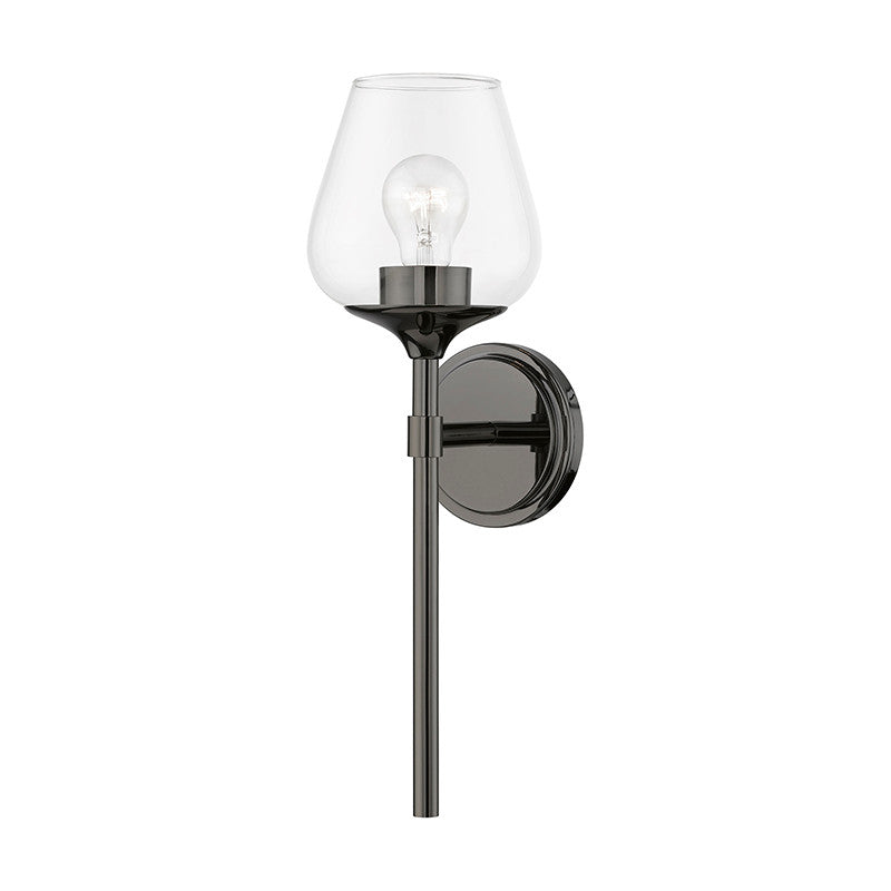 Livex Lighting Willow Collection  1 Light Black Chrome Vanity Sconce in Black Chrome 17471-46