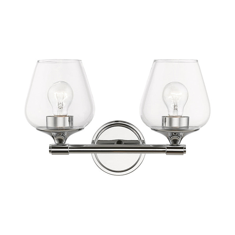 Livex Lighting Willow Collection  2 Light Polished Chrome Vanity Sconce in Polished Chrome 17472-05