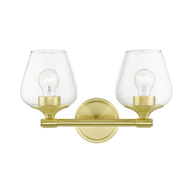 Livex Lighting Willow Collection  2 Light Satin Brass Vanity Sconce in Satin Brass 17472-12