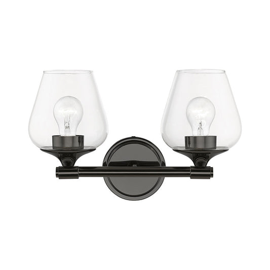 Livex Lighting Willow Collection  2 Light Black Chrome Vanity Sconce in Black Chrome 17472-46