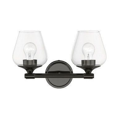 Livex Lighting Willow Collection  2 Light Black Chrome Vanity Sconce in Black Chrome 17472-46