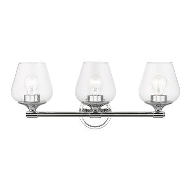 Livex Lighting Willow Collection  3 Light Polished Chrome Vanity Sconce in Polished Chrome 17473-05