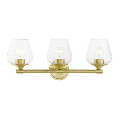 Livex Lighting Willow Collection  3 Light Satin Brass Vanity Sconce in Satin Brass 17473-12