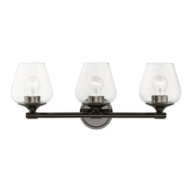 Livex Lighting Willow Collection  3 Light Black Chrome Vanity Sconce in Black Chrome 17473-46