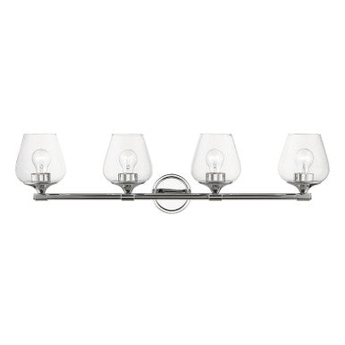 Livex Lighting Willow Collection  4 Light Polished Chrome Vanity Sconce in Polished Chrome 17474-05