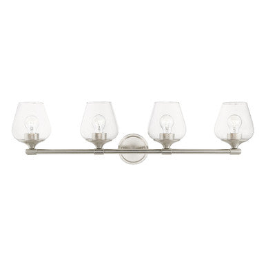 Livex Lighting Willow Collection  4 Light Brushed Nickel Vanity Sconce in Brushed Nickel 17474-91