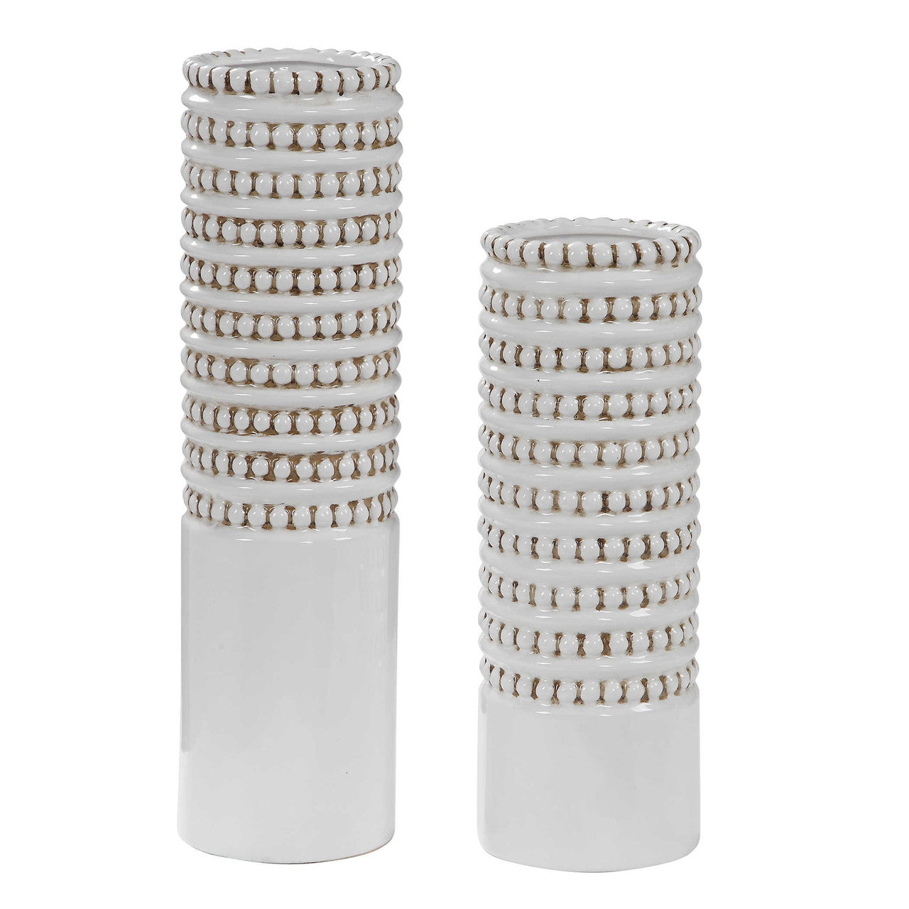 Uttermost Angelou White Vases, Set/2 17570