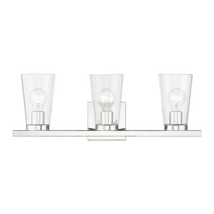 Livex Lighting Cityview Collection  3 Light Polished Chrome Vanity Sconce in Polished Chrome 17623-05