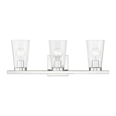 Livex Lighting Cityview Collection  3 Light Polished Chrome Vanity Sconce in Polished Chrome 17623-05