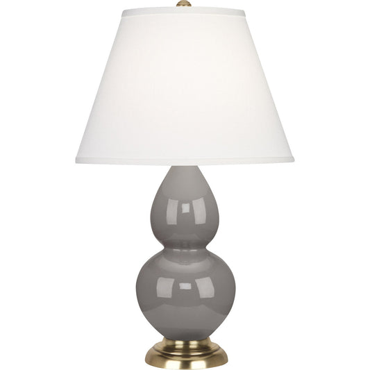 Robert Abbey  Smokey Taupe Small Double Gourd Accent Lamp in Smoky Taupe Glazed Ceramic 1768X