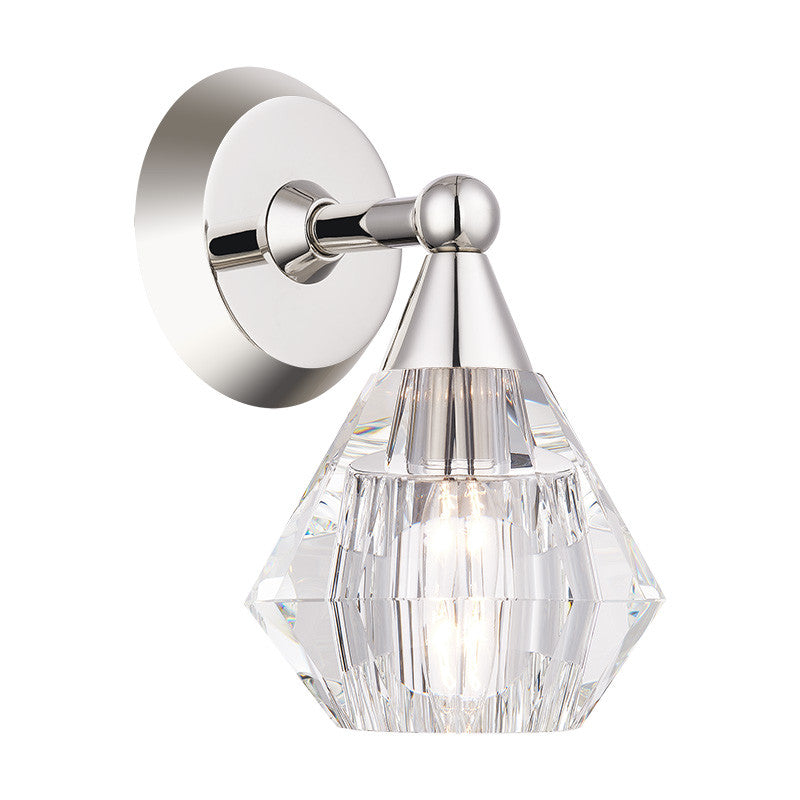 Livex Lighting Brussels Collection 1 Light Polished Nickel Crystal Single Sconce 17811-35