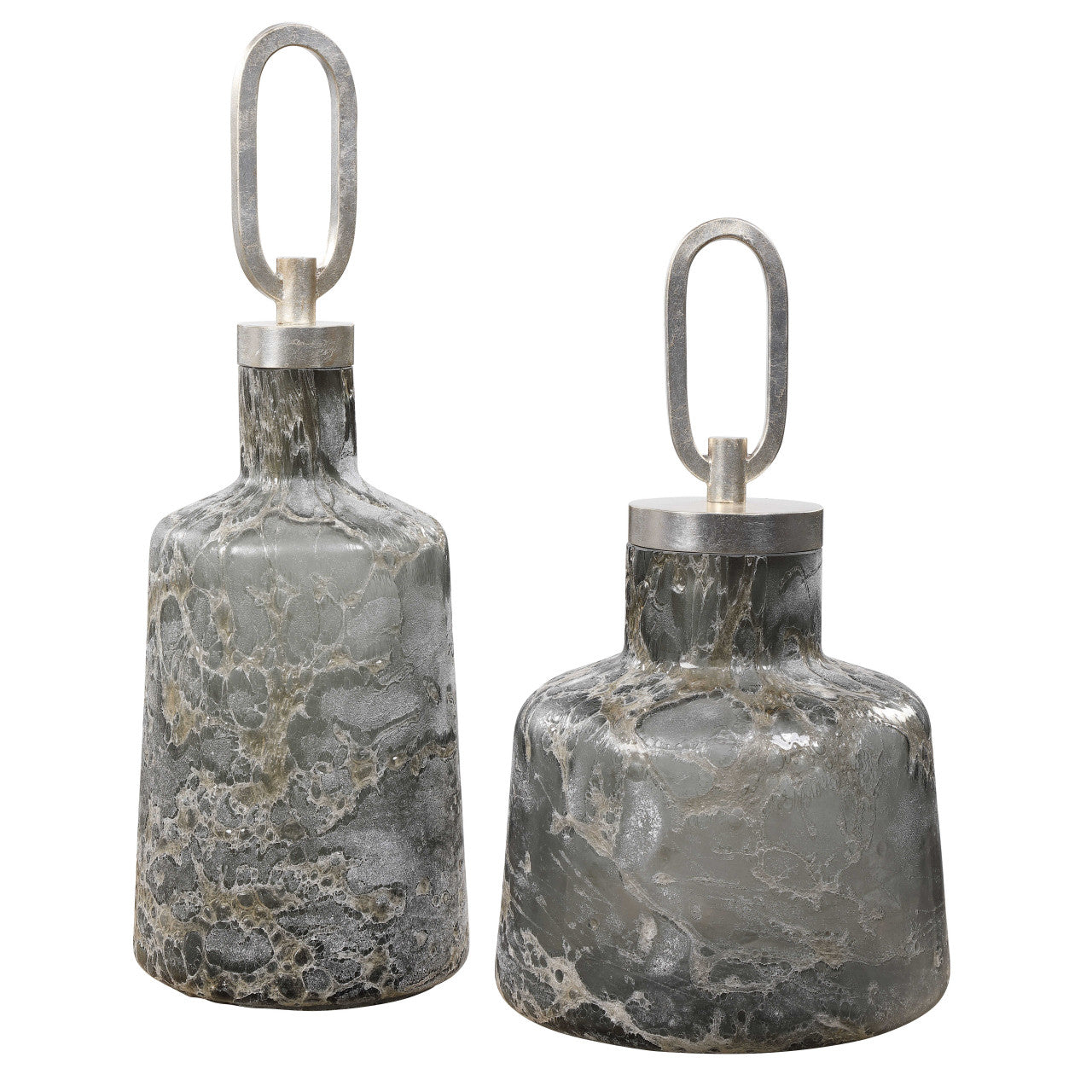 Uttermost Storm Art Glass Bottles, S/2 17840