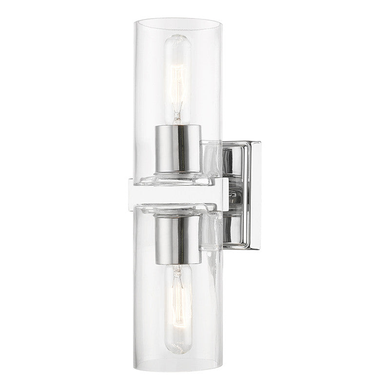 Livex Lighting Clarion Collection  2 Light Polished Chrome Vanity Sconce in Polished Chrome 18032-05