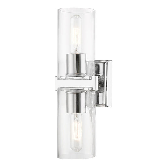 Livex Lighting Clarion Collection  2 Light Polished Chrome Vanity Sconce in Polished Chrome 18032-05