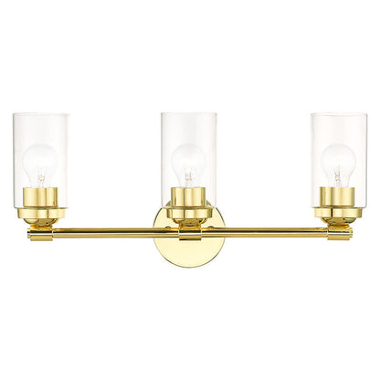 Livex Lighting Whittier Collection 3 Light Polished Brass Vanity Sconce 18083-02