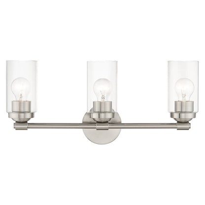 Livex Lighting Whittier Collection 3 Light Brushed Nickel Vanity Sconce 18083-91