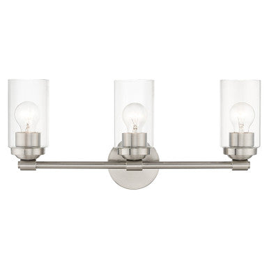 Livex Lighting Whittier Collection 3 Light Brushed Nickel Vanity Sconce 18083-91