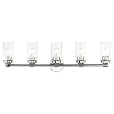 Livex Lighting Whittier Collection 5 Light Polished Chrome Large Vanity Sconce 18085-05