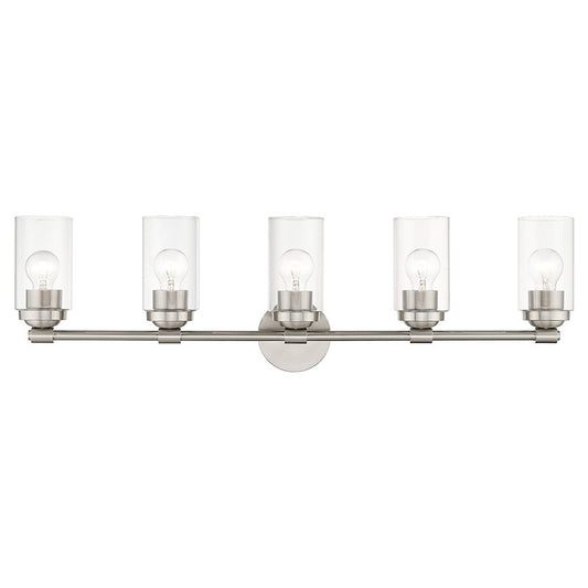 Livex Lighting Whittier Collection 5 Light Brushed Nickel Large Vanity Sconce 18085-91