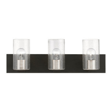 Livex Lighting Zurich Collection  3 Light Black with Brushed Nickel Accents Vanity Sconce in Black with Brushed Nickel Accents 18473-04