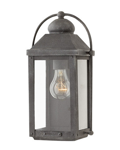 Hinkley Lighting Anchorage Small Wall Mount Lantern Aged Zinc LED Bulb(s) Included 1850DZ-LL